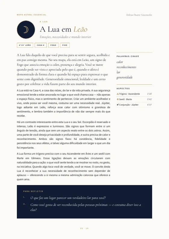 Página 5: A Lua: emoções e mundo interior