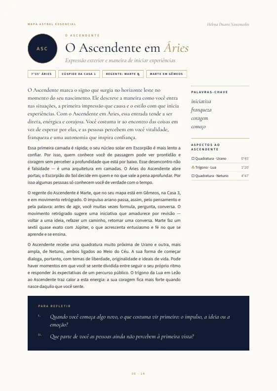 Página 6: O Ascendente: a forma de começar