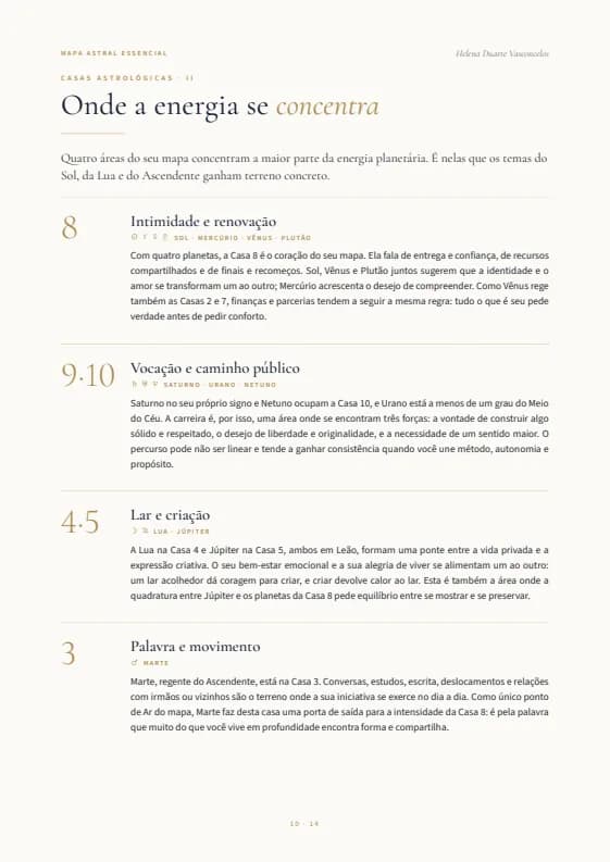 Página 10: Onde a sua energia se concentra